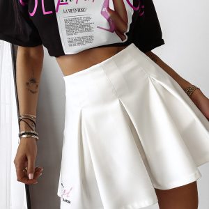 Spódniczko-spodenki plisowane ASH OLAVOGA ecru - obrazek 1