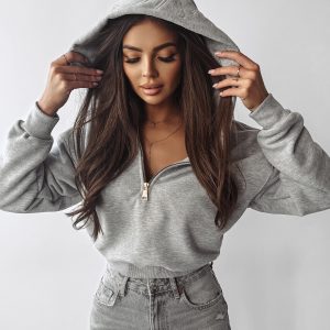 Bluza z kapturem MOLETO OLAVOGA szara - obrazek 1