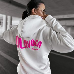 Bluza z kapturem damska NORTH OLAVOGA ecru - obrazek 1