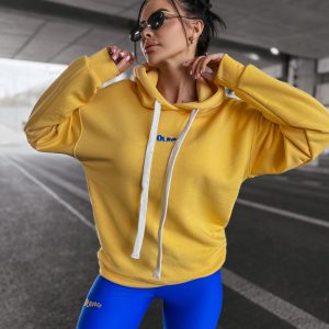 Bluza z kapturem damska NORTH OLAVOGA żółta - obrazek 1