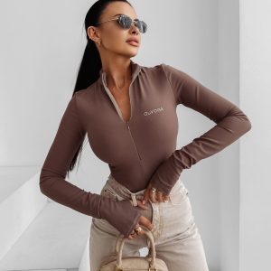 Body elastyczne OLAVOGA ESSENTIAL RIB mleczna czekolada - obrazek 1