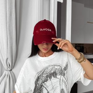 Czapka z daszkiem OLAVOGA BLUE HOUR bordowa - obrazek 1