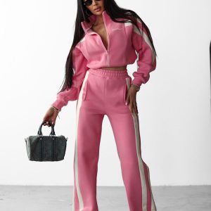 Komplet sportowy dres DABI OLAVOGA pudrowy - obrazek 1