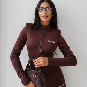 Komplet damski OLAVOGA MOCHA DESERT czekoladowy - obrazek 1