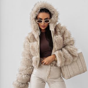 Kurtka damska OLAVOGA LANIKA jasny beż - obrazek 1