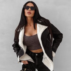 Kożuszek damski OLAVOGA SIIN czarny - obrazek 1