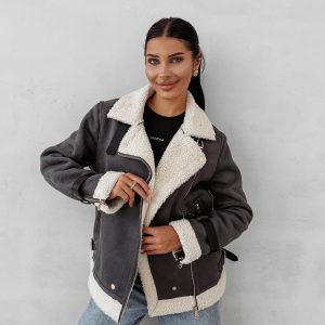 Kożuszek damski OLAVOGA SIIN grafitowy - obrazek 1