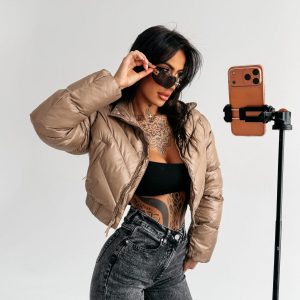 Kurtka damska OLAVOGA TAZZU beżowa - obrazek 1