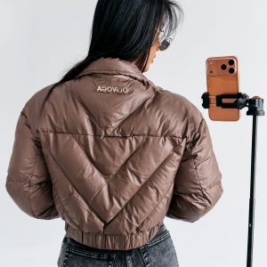 Kurtka damska OLAVOGA TAZZU czekoladowa - obrazek 1