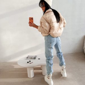 Kurtka damska OLAVOGA YUE beżowa - obrazek 1