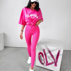 Legginsy klasyczne Belle Ola Voga amarantowe - obrazek 1