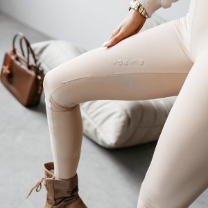 Legginsy modelujące prążkowane DOPET OLAVOGA beżowe - obrazek 3