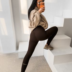 Legginsy damskie OLAVOGA FLEXIBLE brązowe - obrazek 3