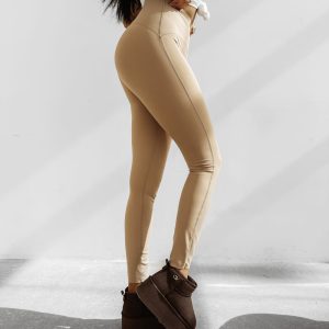 Legginsy damskie OLAVOGA MACREEL beż - obrazek 4