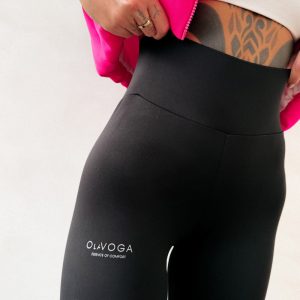 Legginsy damskie OLAVOGA PLAIN czarne - obrazek 4