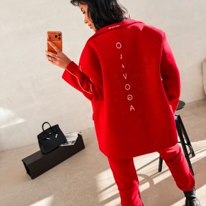 Marynarka damska OLAVOGA REFINE CZERWONA - obrazek 1