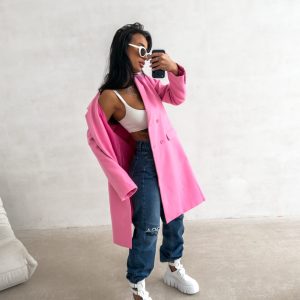 Płaszcz damski OLAVOGA FONAJ różowy - obrazek 1