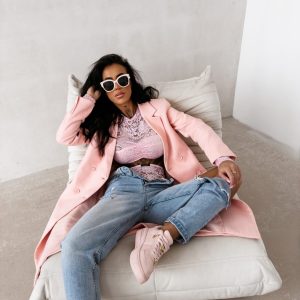 Płaszcz damski OLAVOGA FONAJ koralowy - obrazek 1