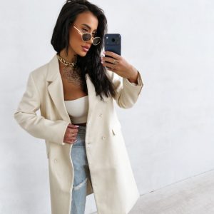 Płaszcz damski OLAVOGA FONAJ ecru - obrazek 1