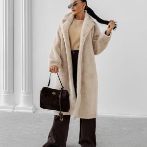 Płaszcz damski OLAVOGA MINO beżowy - obrazek 1