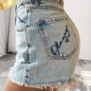 Spodenki szorty jeansowe DREAMLIKE OLAVOGA jasny niebieski - obrazek 1