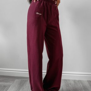 Spodnie dresowe OLAVOGA AUTUMN WHISPER PANTS bordowe - obrazek 2