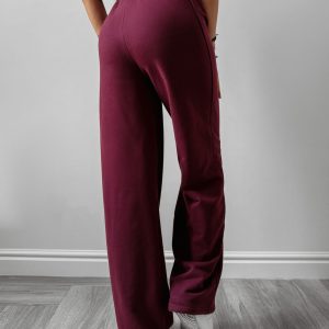 Spodnie dresowe OLAVOGA AUTUMN WHISPER PANTS bordowe - obrazek 4