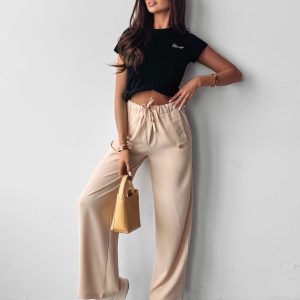 Spodnie casualowe MIAL OLAVOGA jasny beżowy - obrazek 1