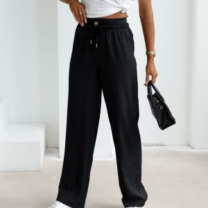 Spodnie casualowe YUO OLAVOGA czarne - obrazek 3