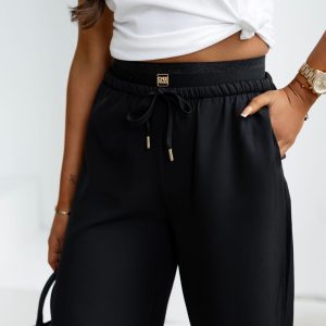 Spodnie casualowe YUO OLAVOGA czarne - obrazek 5