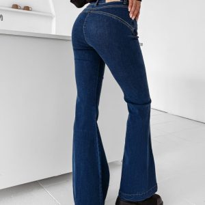 Spodnie jeansowe dzwony YUON OLAVOGA niebieskie - obrazek 2