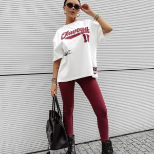 Legginsy damskie OLAVOGA LUCIA bordowe - obrazek 4