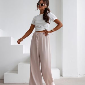 Spodnie casualowe NAVEEN OLAVOGA beżowe - obrazek 1