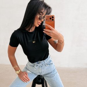 T-shirt damski OLAVOGA SIENA czarny - obrazek 1