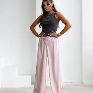 Spodnie casualowe NAVEEN OLAVOGA pudrowe - obrazek 1